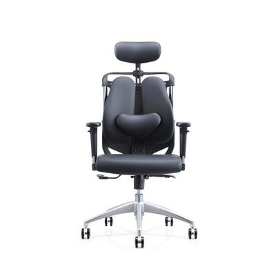 3D Back Office Leather Ergonomic Chair Swivel Adjustable With Footrest Saddle