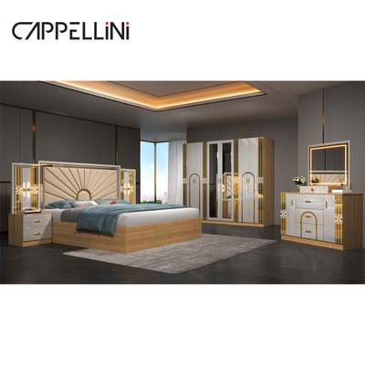 Wholesale Home Master Room King Size Double Bed Modern Luxury Leather Wooden Mdf Full Queen Cheap Bedroom Furniture Set
