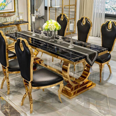 European Style Royal Luxury Wood Dining Table Turkish Royal Style Metal Luxury Dining Table and Chairs Set 6 Seater Furniet 8 Seater Chairs Home Furniture Dining Room Large Classic Wooden Dining Table