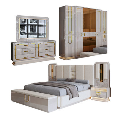 Modern Luxury Royal Complete Bedroom Sets Wood king Size Bed Home Room Double Wooden Frame Bedroom Furniture Set