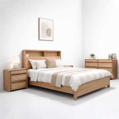 American Classic Solid Wood Complete Bedroom Set king Size Bed Double Home Room Modern Luxury Wooden Bedroom Furniture Set