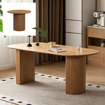 Wholesale Modern Wooden Extendable Dining Table Folding Dining Room Furniture Simple Round Adjustable Expandable Dining Table