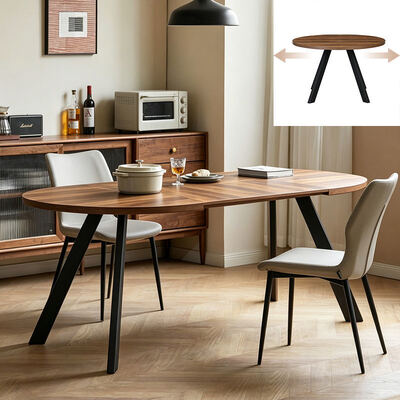 Wholesale Modern Wooden Extendable Dining Table Folding Dining Room Furniture Simple Round Adjustable Expandable Dining Table