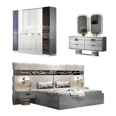 New Design Complete Modern Bedroom Sets 5 Pieces Double Double Wooden Frame Full Modern Luxury king Size Bedroom Furniture Set