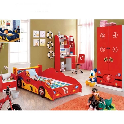 Kids Bedroom Furniture Sets MDF Wooden Race Car Bed With Storage 2100mm