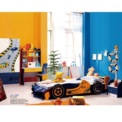 MDF Twin Size Children Bedroom Sets Car Bed With Storage ODM OEM