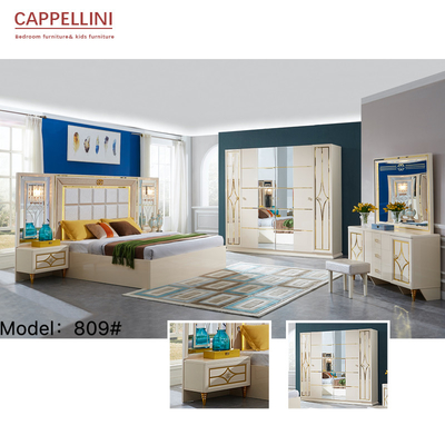 Home Hotel Cabrini White Wood Panel Bedroom Sets OEM ODM