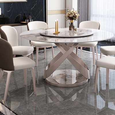 OEM White Contemporary Dining Room Sets Table With Metal Legs 75cm