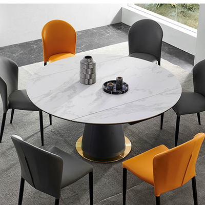 Cappellini Round Dining Room Furniture Set Metal Base Dining Table 150*75CM