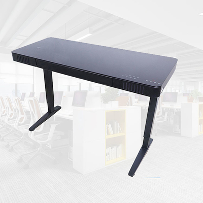 Tempered Glass Electric Lift Top Multi Functional Desk With Audio