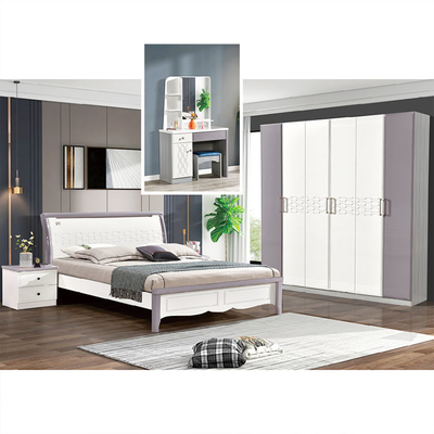 Cabrini Wood Minimalist Bedroom Set 1800*2000mm Nordic Double Bed
