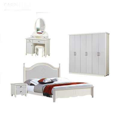 MDF PU Real Wood European Style Bedroom Furniture Sets 2000mm