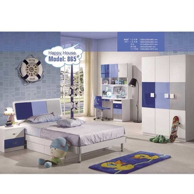 Solid Wood Boys Bedroom Furniture Single Kids Bed Sets 1.28m Cabrini