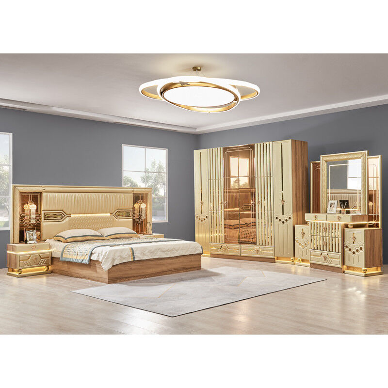 2025 New Modern Design King Size Double Leather Bed Suite Master Room ...