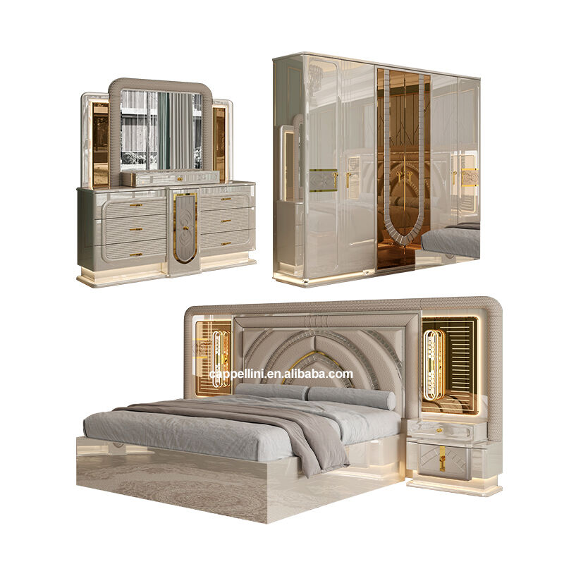 Modern king Size Luxury Furniture Bedroom Sets Wooden Frame Classic ...