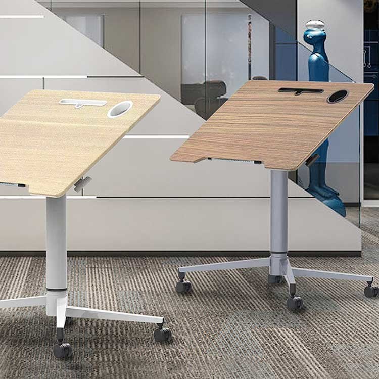 MDF Adjustable Workstation Gas Lift Table 800*600*18mm