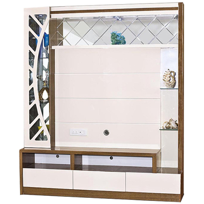 E1 MDF Board Automatic Lift White TV Lift Cabinet Hidden Pop Up Fireplace