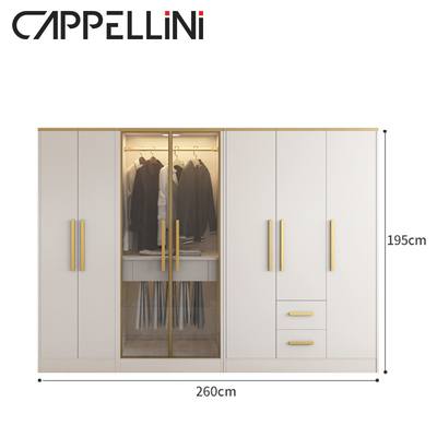 Home Modern Bedroom Furniture MDF Panel Freestanding Wardrobe Cabinet