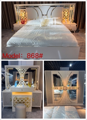 Modern Bedroom Sets Furniture MDF PU Leather Wood Material SGS