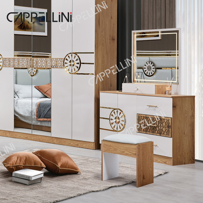 Modern King Size Bed Turkish Wardrobe Dressers 6 Drawers Home Luxury Royal Wood Bedroom Furniture Set