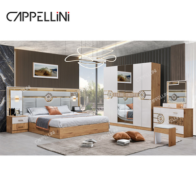 Modern King Size Bed Turkish Wardrobe Dressers 6 Drawers Home Luxury Royal Wood Bedroom Furniture Set