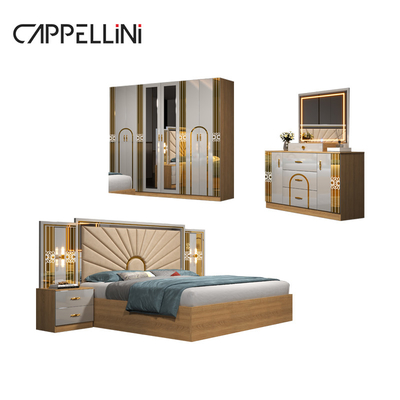 Wholesale Home Master Room King Size Double Bed Modern Luxury Leather Wooden Mdf Full Queen Cheap Bedroom Furniture Set