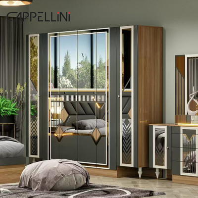American Wood Frame Double Leather King Size Bed Home Master Room Suite Wooden Cheap Full Modern Bedroom Furniture Set