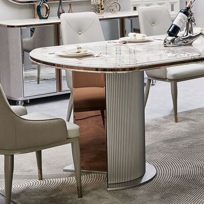 Complete Luxury Wooden Dining Room Sets 6 Seater Home Furniture Luxurious Large Wood Modern Marble Dining Table Set 4 Chairs