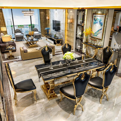 European Style Royal Luxury Wood Dining Table Turkish Royal Style Metal Luxury Dining Table and Chairs Set 6 Seater Furniet 8 Seater Chairs Home Furniture Dining Room Large Classic Wooden Dining Table