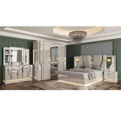 Turkish Style Modern Adult Room Double Bed Suite Home Storage Wooden Frame Luxury King Size Complete Bedroom Furniture Set