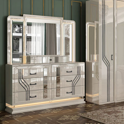 Turkish Style Modern Adult Room Double Bed Suite Home Storage Wooden Frame Luxury King Size Complete Bedroom Furniture Set