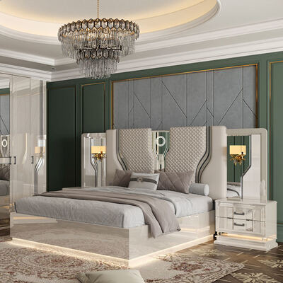 Turkish Style Modern Adult Room Double Bed Suite Home Storage Wooden Frame Luxury King Size Complete Bedroom Furniture Set