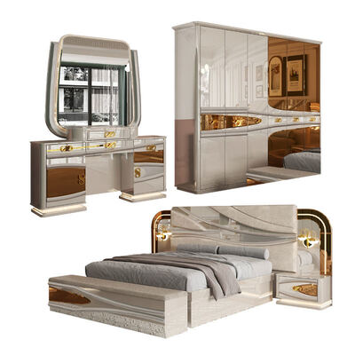 Wholesale Modern Complete Luxury Bedroom Sets Wood Double Bed Room Turkish Royal Wooden Frame Full Home Bedroom Furniture Set