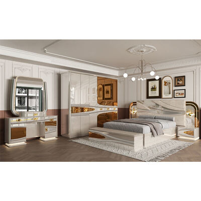 Wholesale Modern Complete Luxury Bedroom Sets Wood Double Bed Room Turkish Royal Wooden Frame Full Home Bedroom Furniture Set