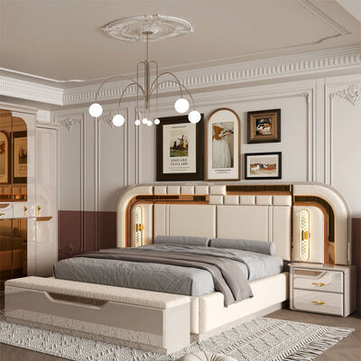 European Style Royal Luxury Bedroom Sets Modern Double Bed Home Storage Wooden Frame Complete king Size Bedroom Furniture Set