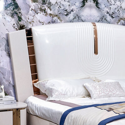 Wooden Luxury Leather King Size Bed Full Bedroom Sets Double Adult Room Wood Frame Complete Modern Luxury Bedroom Furniture Set