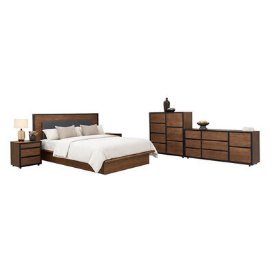 American Simple Solid Wood Bedroom Sets Adjustable Double Bed Home Storage Wooden Frame king Size Complete Bedroom Furniture