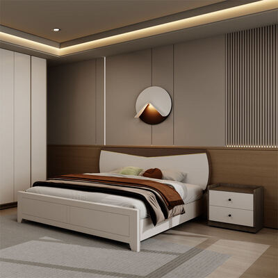 Complete Master Bedroom Suite in Wooden, King Size with Ample Storage, Cozy Minimalist Luxury Modern Bedroom Furniture