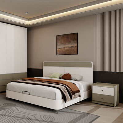 King Size Complete Master Bedroom Set in Classic Wooden with Storage, Cozy Minimalist Luxury Modern Bedroom Furniture