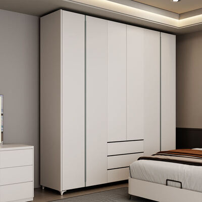 Premium King Size Wooden Bedroom Set with Storage, Offering a Cozy Minimalist Ambiance for the Complete Luxury Modern Bedroom