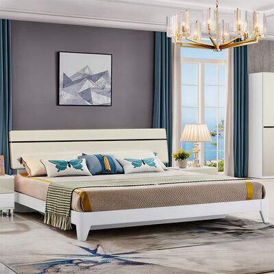 Wooden King Size Bedroom Furniture Set with Storage Minimalist Cozy High Quality Master Suite Luxury Modern