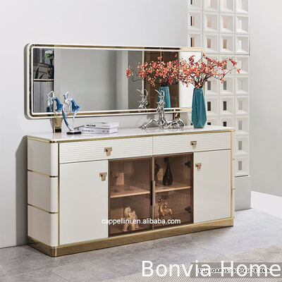 White Modern Luxury Dining Table Set 6 Seater Wood Dining Room Furniture Complete Home Wooden Frame Dining Table Set 4 Chairs