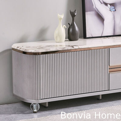 Modern Design Luxury Wooden TV Stand Home Furniture Drawer Storage Marble Slate Top Large Long Wood Living Room TV Cabinet