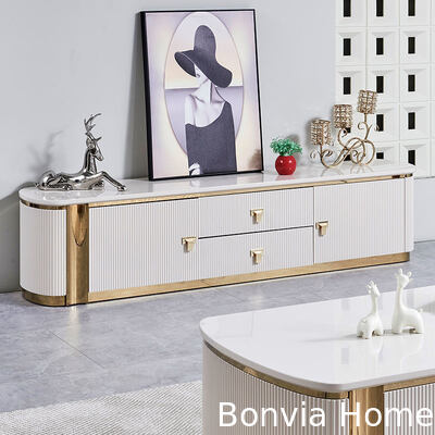 Modern Luxury Wooden TV Stand and Coffee Table Set Furniture Large Storage Home White Center Wood Living Room Coffee Table