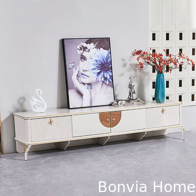 White Modern Simple TV Stand and Coffee Table Set Home Storage Large Square Wooden Luxury Living Room Center Coffee Table