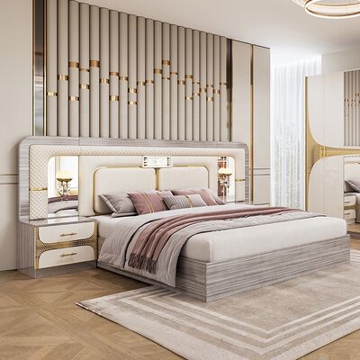 Foshan Wholesale Cheap Turkish Bedroom Sets king Size Bed Frame Luxury Home Room Suite Wooden Modern Bedroom Furniture Set