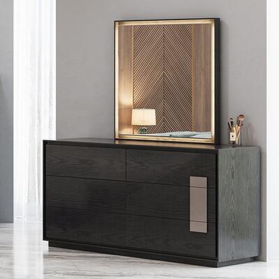 Minimalist king Size Bed Luxury Bedroom Sets Hotel Apartment Wooden Frame Modern Bedroom Furniture Set with Dresser Side Cabinet