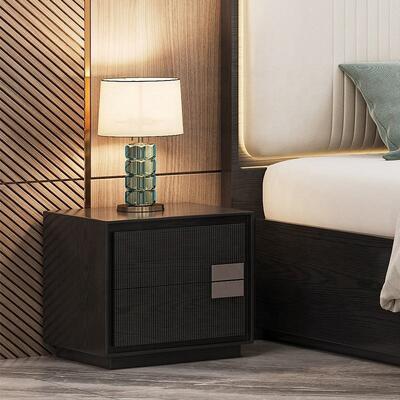 Minimalist king Size Bed Luxury Bedroom Sets Hotel Apartment Wooden Frame Modern Bedroom Furniture Set with Dresser Side Cabinet