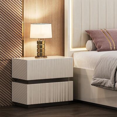 Modern Luxury king Size Bedroom Sets Double Bed LED Headboard Hotel Home Master Room Complete Wooden Bedroom Furniture Set