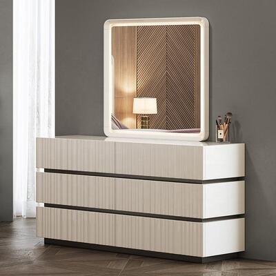 Modern Luxury king Size Bedroom Sets Double Bed LED Headboard Hotel Home Master Room Complete Wooden Bedroom Furniture Set